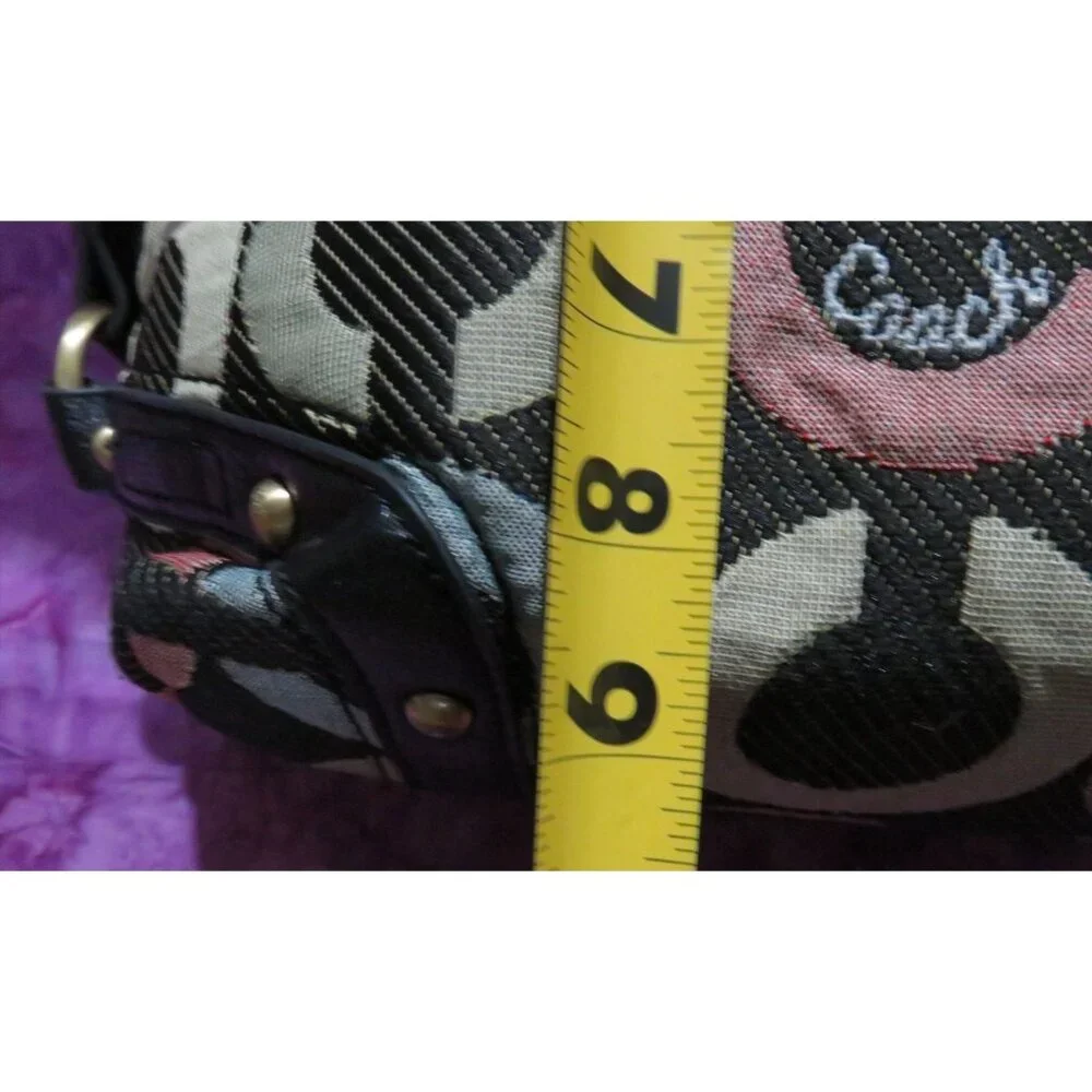 Coach Vintage Carly Multicolor Signature Monogram Canvas & Leather Hobo Bag